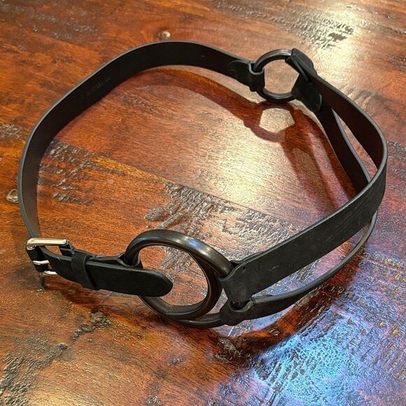 Vintage Ralph Lauren Double O-Ring Black Suede Equestrian Belt size Large main image 8